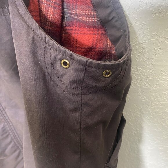 Vintage Woolrich Original Outdoor Canvas Vest L Brown Zip Quilted Flannel Lined - Picture 5 of 11